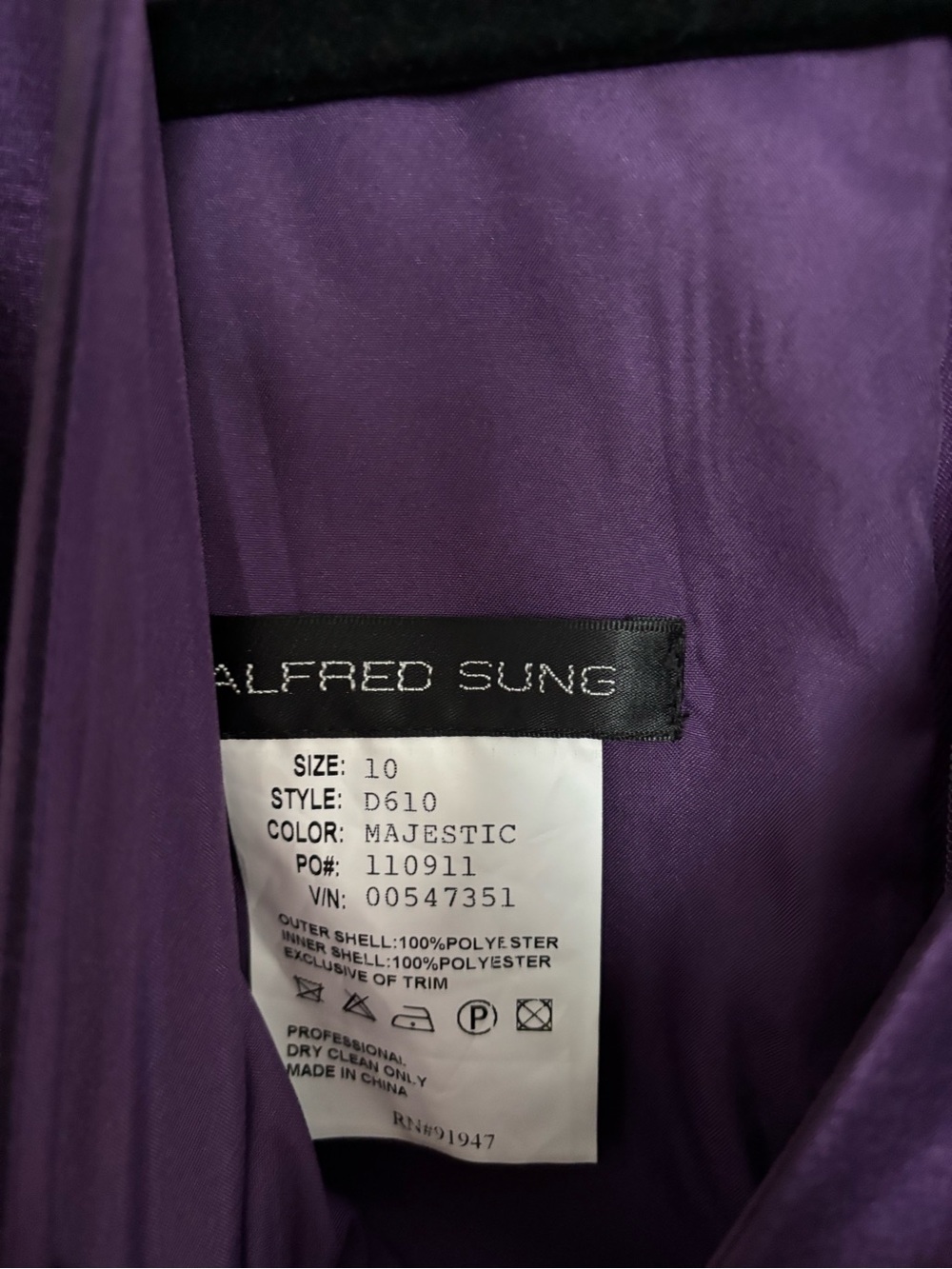 ALFRED SUNG Majestic Purple Blazer